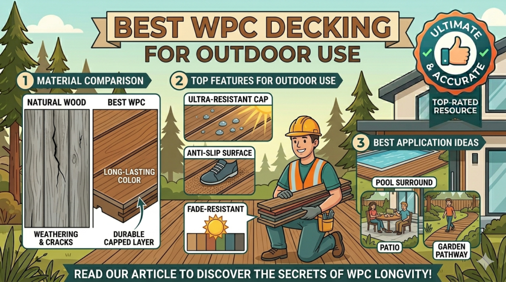 best wpc decking outdoor, wpc decking pool area