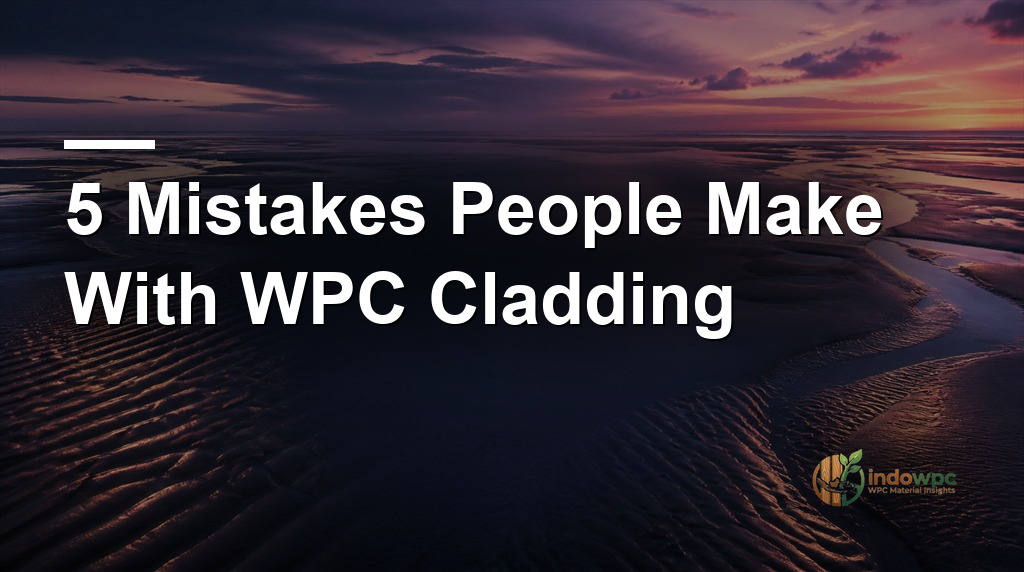5 Mistakes People Make With WPC Cladding